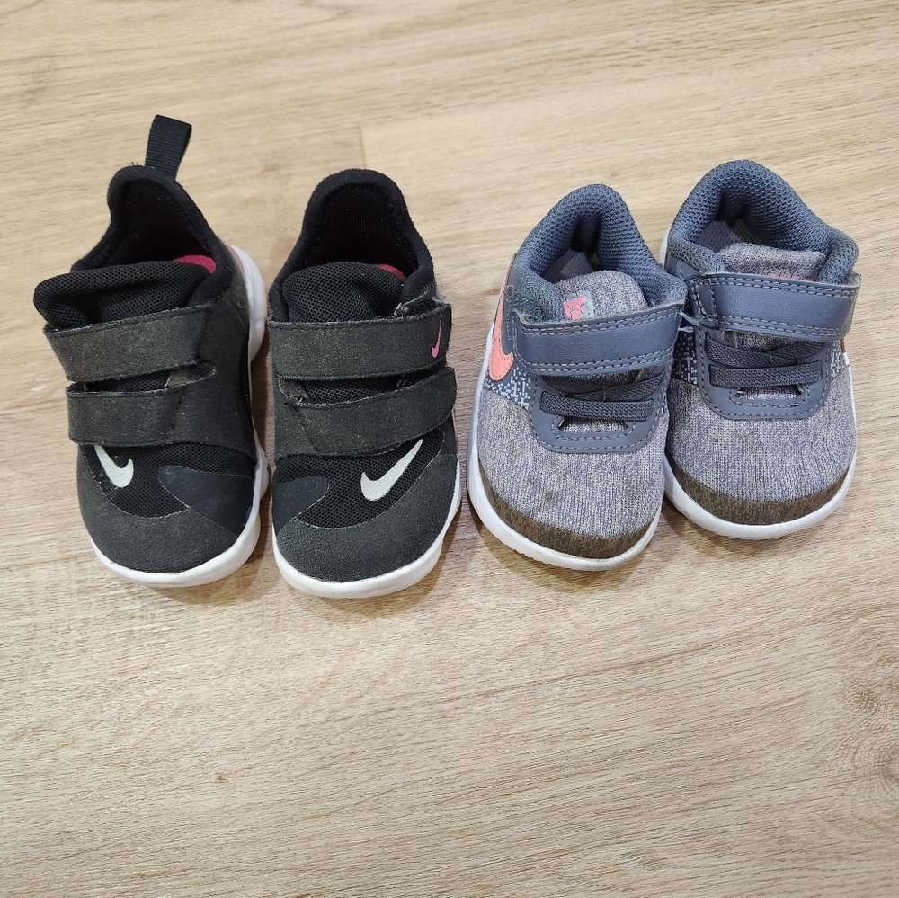 2 Pairs Baby Nike Shoes (Size 4C and 5C)